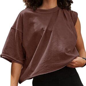 Oversized Workout Shirts‎ for Women Short Sleeve Small